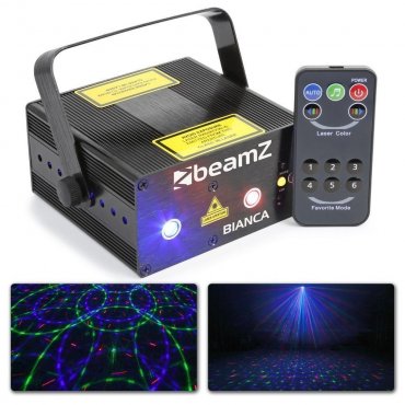 BeamZ Bianca Dvojitý laser 330MW RGB Gobo IRC