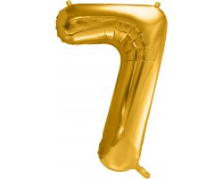 PartyDeco Foliový balón číslo 7, 86cm zlatý