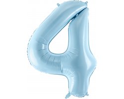 PartyDeco Foliový balón číslo 4, 86cm light blue