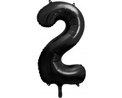 PartyDeco Foliový balón číslo 2, 86cm černý