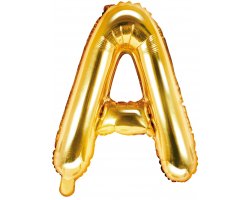 PartyDeco Foliový balón písmeno A 35cm zlatý