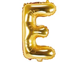 PartyDeco Foliový balón písmeno E 35cm zlatý