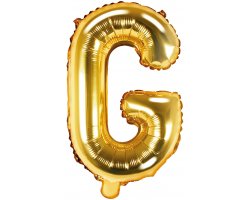 PartyDeco Foliový balón písmeno G 35cm zlatý