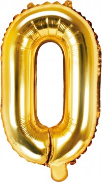 PartyDeco Foliový balón písmeno O 35cm zlatý
