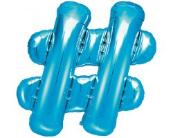PartyDeco Foliový balón #, 35cm blue