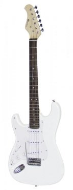 Dimavery ST-203, levoruká kytara, bílá