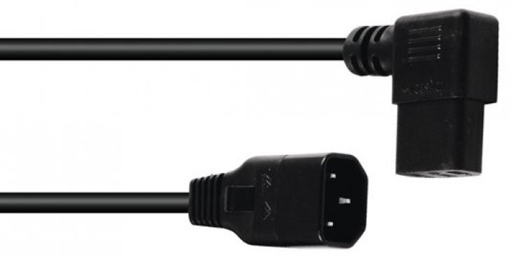 Eurolite IEC prodlužovací kabel s rohovým konektorem, 1,5m 3x0,75mm