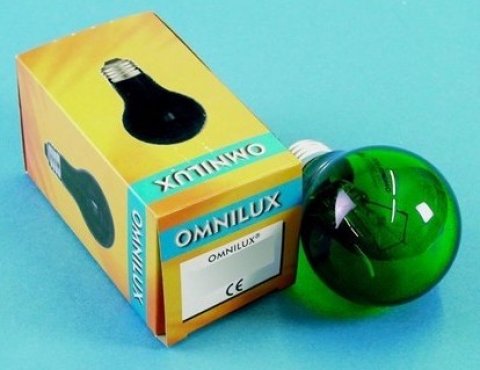 Omnilux 230V/40W E-27 A19, zelená