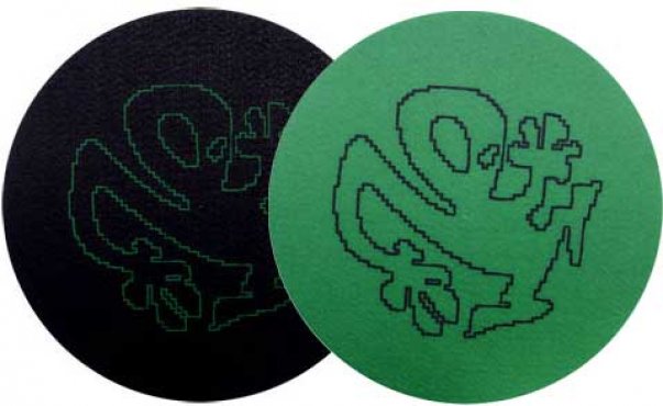 Zomo 2x Slipmats Plasticman Silhouette Green & Black