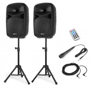 Vonyx VPS102A Plug & Play 600W Speaker SET With Stands
