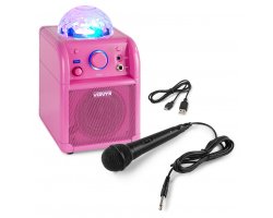 Vonyx SBS50P BT karaoke reproduktor LED Ball růžový