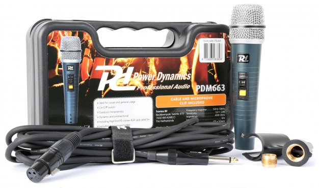 Power Dynamics PDM663 Dynamic vocal Microphone In Case
