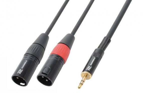 Power Dynamics CX70-6 Cable 2 x XLR Male - 3.5 mm Stereo 6.0M