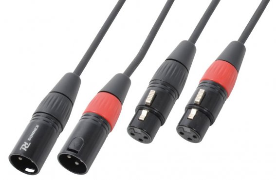 Power Dynamics CX60-05 Cable 2 x XLR Male - 2 x XLR Female 0.5M - Black