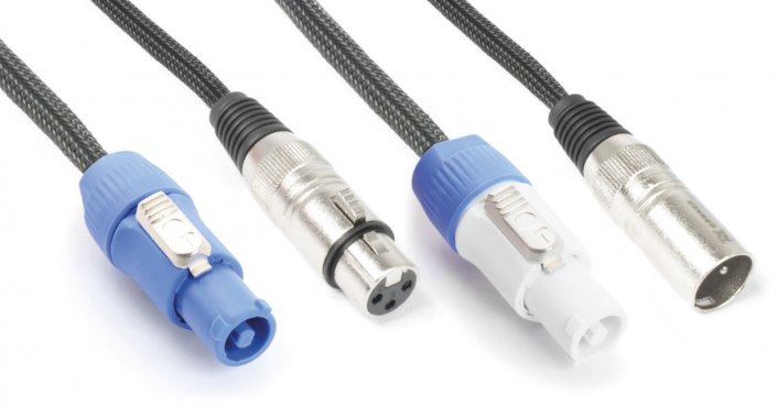 BeamZ Professional CX06-5 Light Combi Cable Powerconnector B - XLR M / Powerconnector A - XLR F 5M