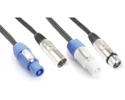 Power Dynamics CX05-1 Audio Combi Cable Powerconnector B - XLR F / Powerconnector A - XLR M 1.5M