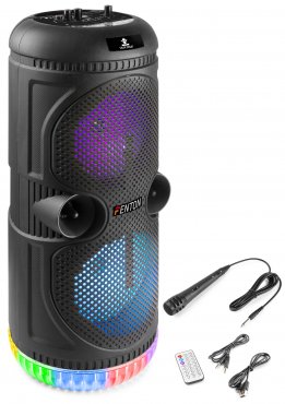 Fenton SPS75 Přenosný LED karaoke reproduktor s baterií, bluetooth a mikrofonem