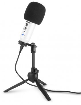 Vonyx CM320W Studiový USB mikrofon s echem, barva bílá