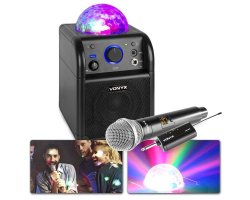 Vonyx SBS50B Bateriová karaoke BT sada s bezdrátovým mikrofonem a světelným efektem