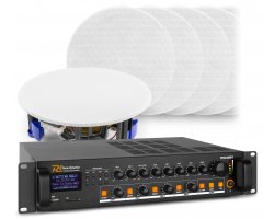 Power Dynamics 4 Zónový zvukový systém se zesilovačem s BT a 24x vestavěnými reproduktory (bílá)