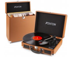 Fenton RP115F Gramofon s Bluetooth a kufrem na vinylové desky - Hnědá barva
