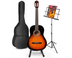 MAX SoloJam Westernová akustická kytara se stojanem na noty a kytaru – Barva Sunburst