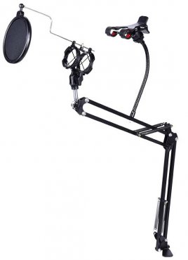 NN C10 stolní mikrofonní stojan + držák na telefon s košem a filtrem