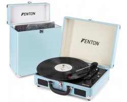 Fenton RP115 Gramofon s Bluetooth a kufrem na vinylové desky - Barva světle modrá