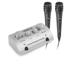 Vonyx AV430 Karaoke Microphone Controller, stříbrný