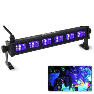 BeamZ BUV63 UV BAR světelná lišta, 6x3W UV LED