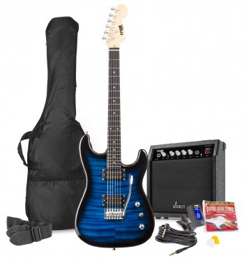 Max GigKit Electric Guitar Pack Quilted Style Dark Blue