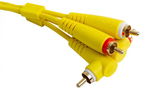 UDG Ultimate Audio Cable Set RCA Straight - RCA Angled Yellow 3m