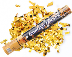 PartyDeco vystřelovací konfety zlaté 40cm