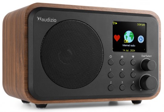 Audizio Vicenza internetové rádio s Wi-Fi, DAB+ a baterií, dřevo