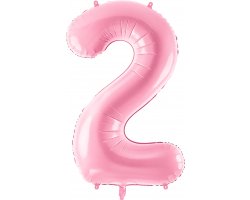 PartyDeco Foliový balón číslo 2, 86cm pink