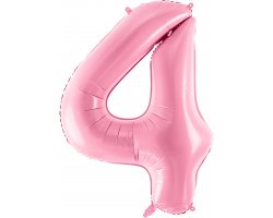 PartyDeco Foliový balón číslo 4, 86cm pink
