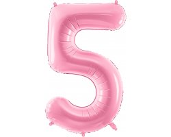 PartyDeco Foliový balón číslo 5, 86cm pink
