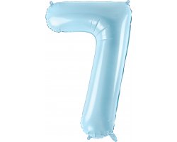 PartyDeco Foliový balón číslo 7, 86cm light blue