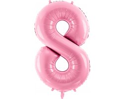 PartyDeco Foliový balón číslo 8, 86cm pink