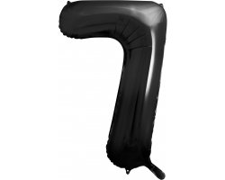 PartyDeco Foliový balón číslo 7, 86cm černý