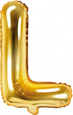 PartyDeco Foliový balón písmeno L 35cm zlatý