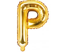 PartyDeco Foliový balón písmeno P 35cm zlatý 1piece