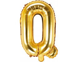 PartyDeco Foliový balón písmeno Q 35cm zlatý