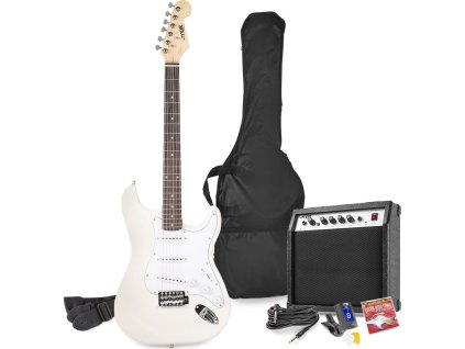 MAX GigKit Set elektrické kytary se zesilovačem, bílý