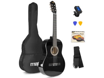 MAX SoloArt Set klasické kytary a příslušenství, černý