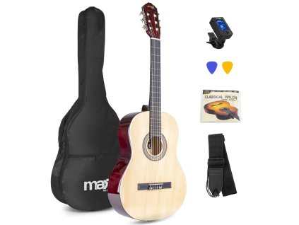 MAX SoloArt Set klasické kytary a příslušenství, natural