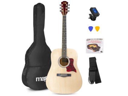 MAX SoloJam Set westernové austické kytary a příslušenství, natural