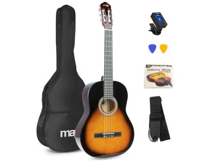 MAX SoloArt Set klasické kytary a příslušenství, sunburst
