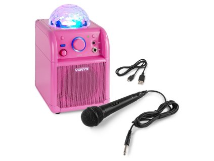 Vonyx SBS50P BT karaoke reproduktor LED Ball růžový
