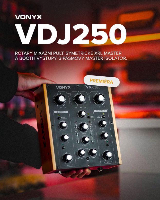Premiéra v nabídce – nové rotary mixážní pulty ve dvou variantách (2 kanály i 4 kanály). Cena skvělá, výbava taky! Měli...